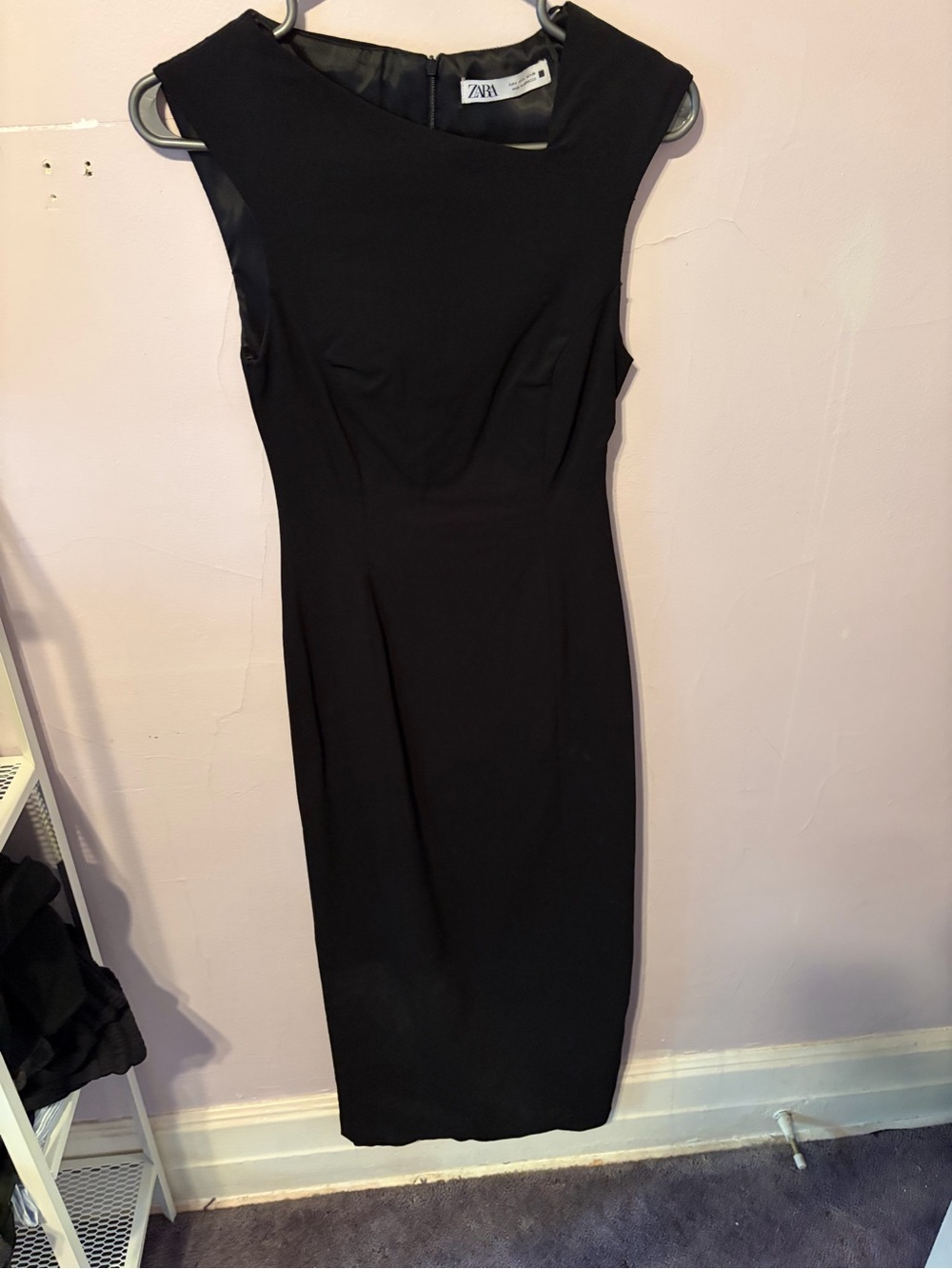 ZARA Long Fitted Black Dress with Slit